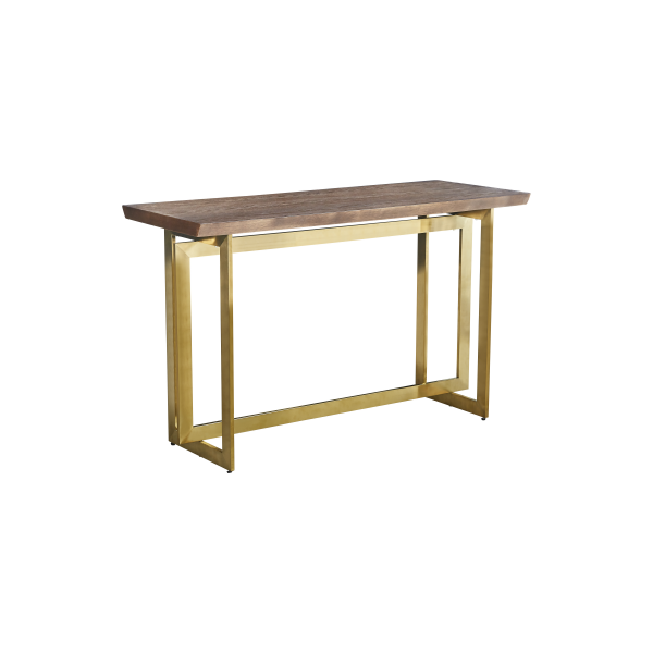 Console Table with stainless steel frame and Veneer top